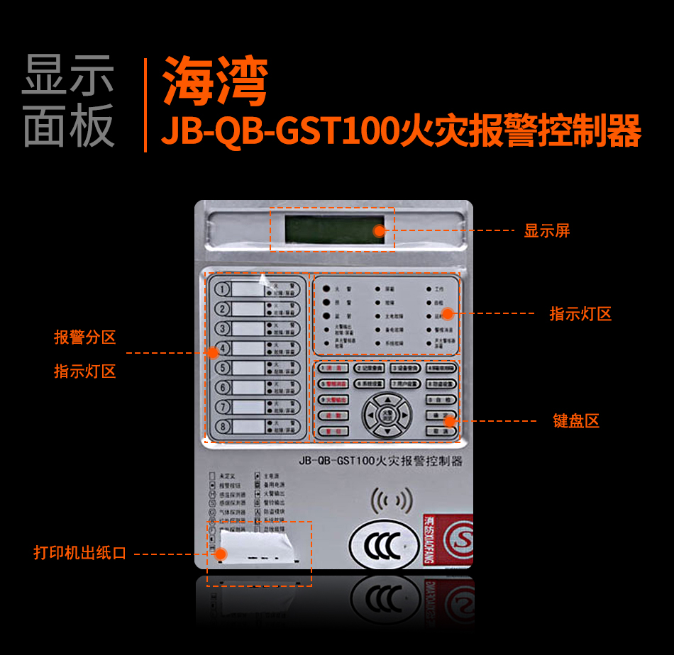 重庆海湾JB-QB-GST100重庆火灾报警控制器显示面板