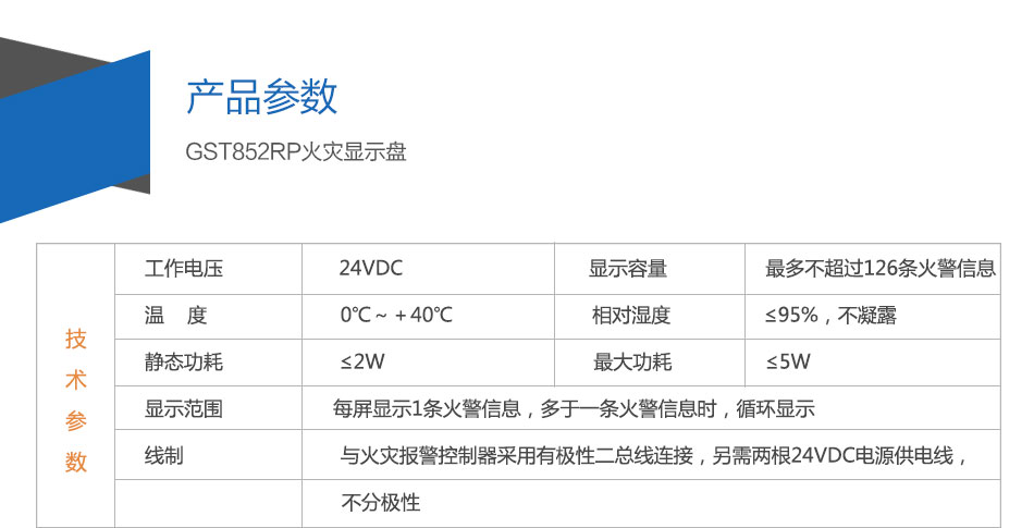 GST852RP火灾显示盘参数